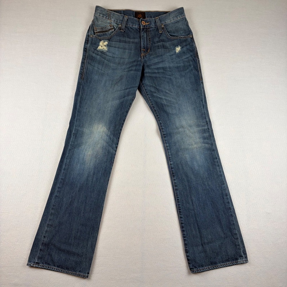 Rock and Republic Henlee Relaxed Straight Bootcut Jeans Blue Denim Mens 30x32